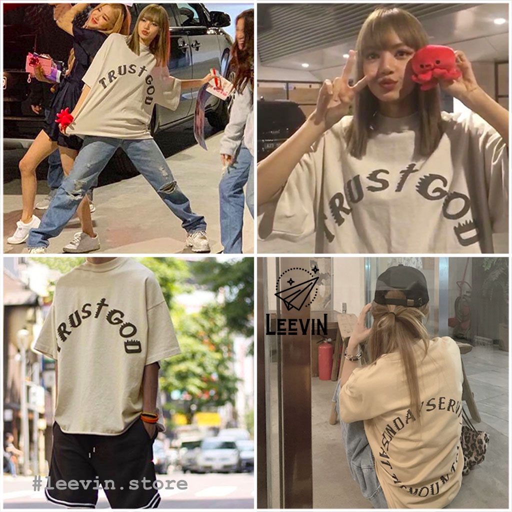 Áo Thun Form Rộng TRUST GOD Đường Phố Unisex Nam Nữ - Kiểu áo phông rộng tay lỡ Ulzzang Leevin Store | BigBuy360 - bigbuy360.vn