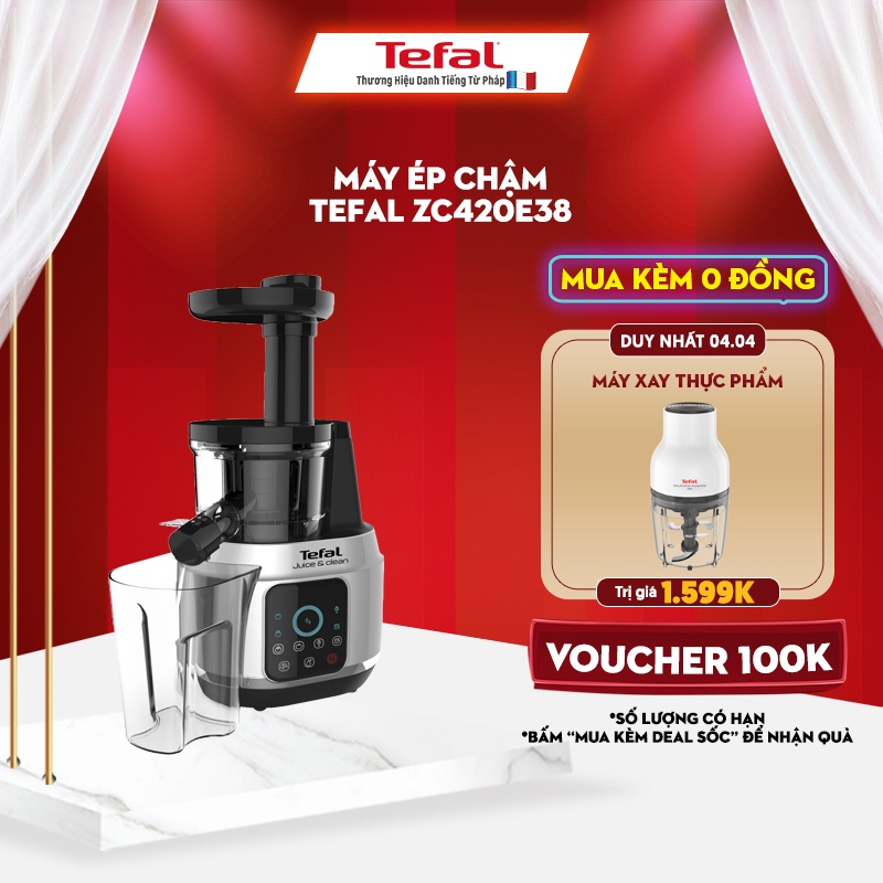 [Mã ELTEFALWL4 giảm 10% đơn 500K] Máy ép chậm Tefal ZC420E38