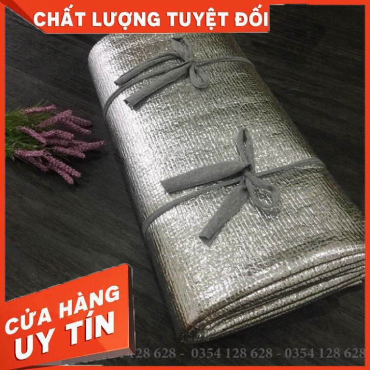 chiếu ngủ cá nhân bằng xốp bạc, thảm du lịch chống thấm nước loại dày 3.0 mm không viền 1x1,6m