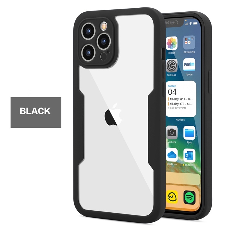 Ốp Điện Thoại Silicon Trong Suốt Chống Sốc Bảo Vệ 360 Độ 2 Trong 1 Cho Iphone 13 Pro Max 12 Pro Max 13 Mini