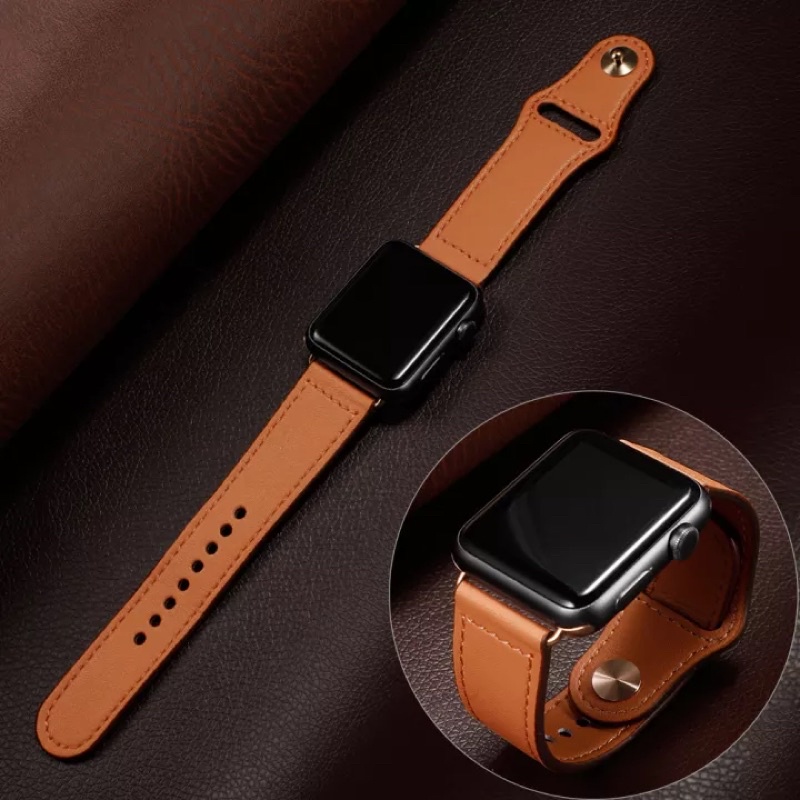 Dây đeo đồng hồ AP Watch S1/S2/S3/S4/S5/S6/S7/S8 - 38/40/41mm, 42/44/45mm Da Genuine Leather Watchband i.Value Cam