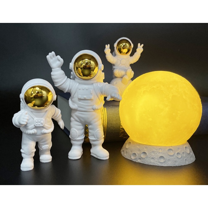 Phi hành gia vũ trụ trang trí, decor không gian siêu xinh, chất liệu nhựa cao 9-10cm