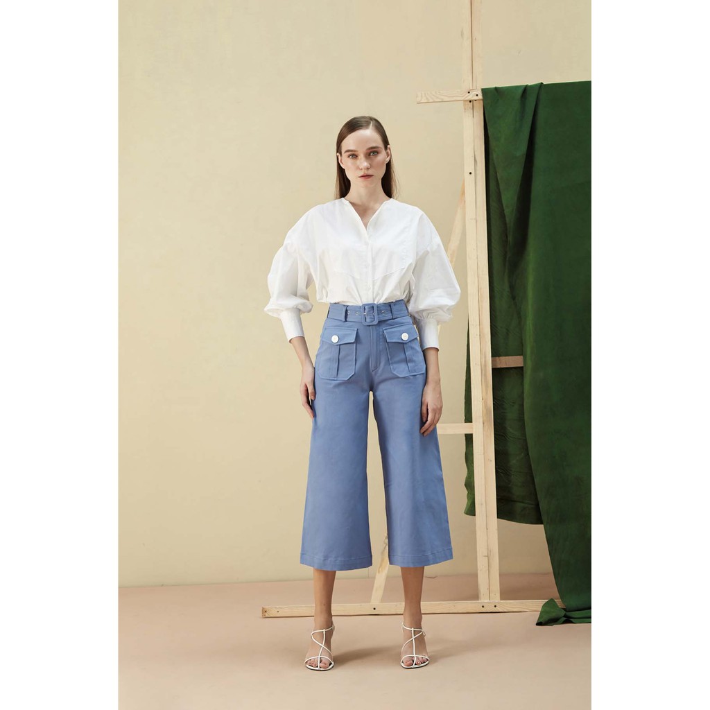 COCOSIN - Quần Cullote Xanh Kèm Belt