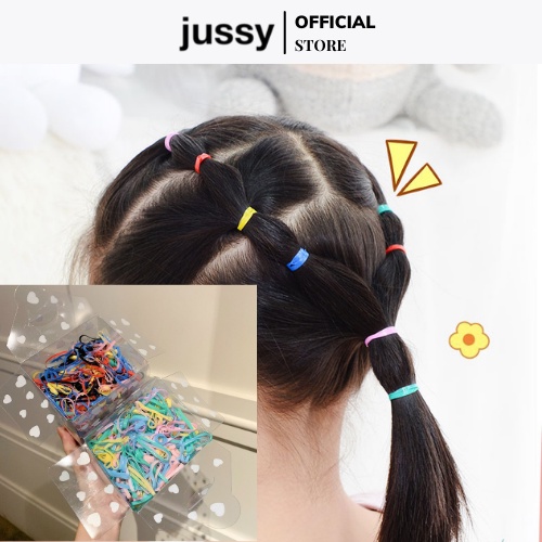 Dây Thun Buộc Tóc Hộp 1000 Cái Hot Trend Rất Tiện Lợi Dành Cho Nữ, Dây Thun Cột Tóc Jussy Fashion Nhiều Màu Sắc Đẹp