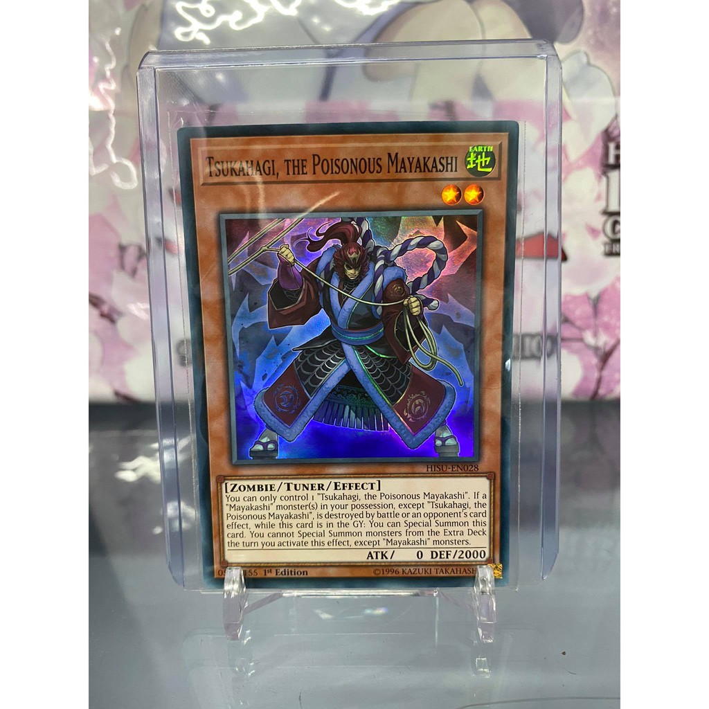 [ Dưa Hấu Yugioh ] Lá bài thẻ bài Tsukahagi, the Poisonous Mayakashi – Super Rare - Tặng bọc bài nhựa bảo quản