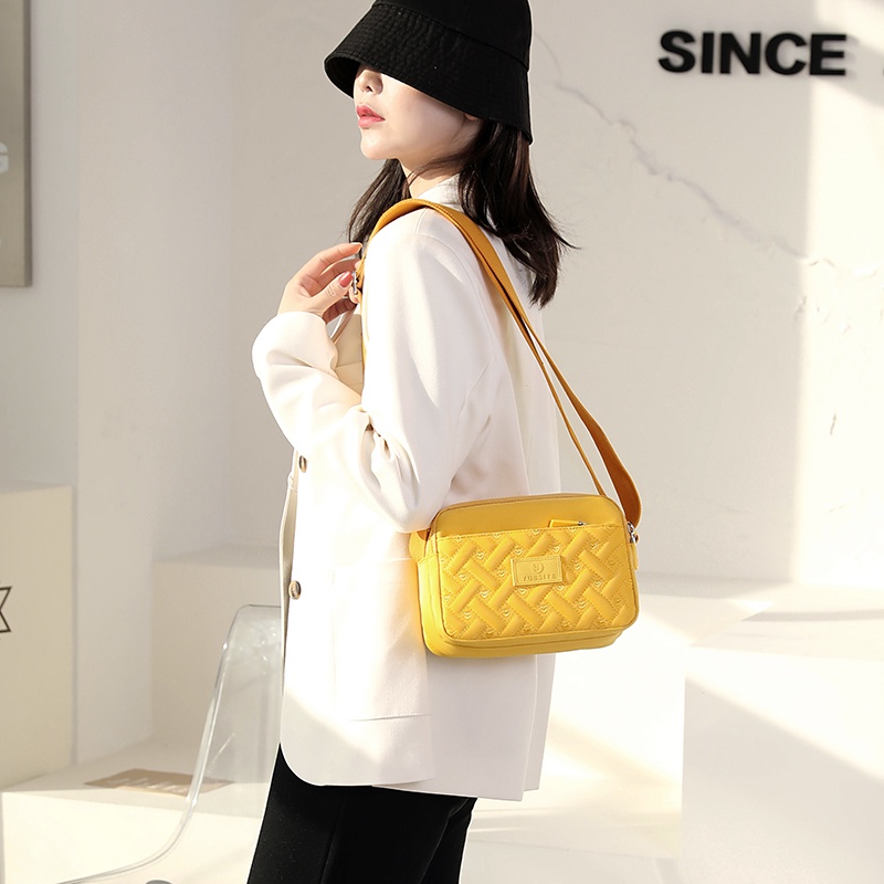 Túi Đeo Chéo Hình Vuông Cỡ Nhỏ Vải Nylon Chống Thấm Nước Thời Trang Cho Nữ