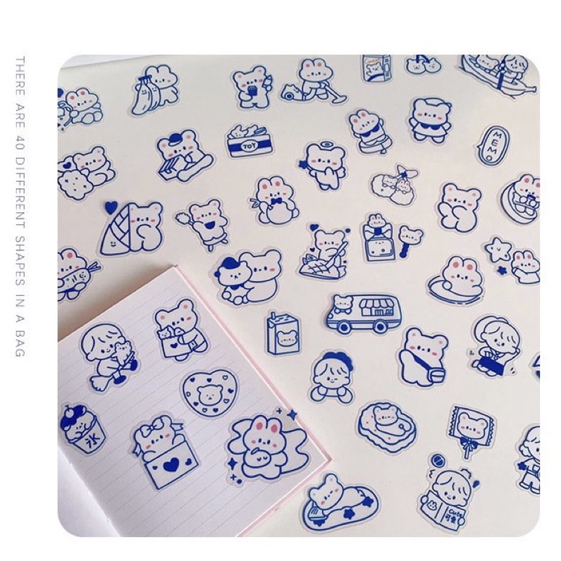 SET GÓI STICKER DÁN TỦ KỆ NHIỀU HÌNH XINH XĂN PHONG CÁCH HÀN QUỐC DECOR TRANG TRÍ BÀN HỌC HIỆU QUẢ