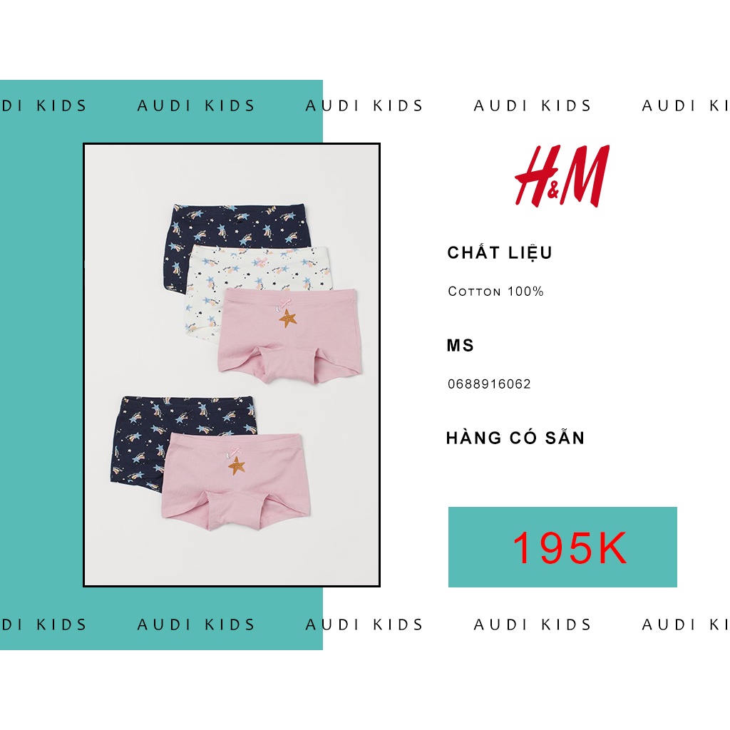 Set 5 cái quần boxer in hình ngôi sao - HM chính hãng