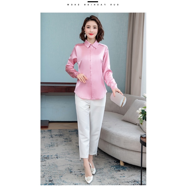 Áo Sơ Mi Nữ Công Sở Màu Hồng Cổ Đức CHIPY Kiểu Hàn Quốc Vintage Ulzzang Form Rộng Dài Tay Đẹp Chất Lụa Cao Cấp A2V | BigBuy360 - bigbuy360.vn