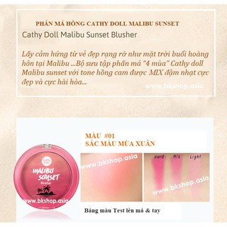 Phấn Má Hồng Cathy Doll Malibu Sunset Blusher 7g