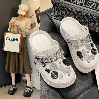 dép crocs đính kèm phụ kiện stiker hàng od k hủy