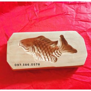 KHUÔN BÁNH TRUNG THU HÌNH CÁ CHÉP KHUÔN GỖ BÁNH 300gr