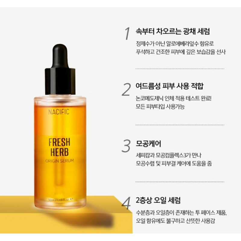 Tinh chất tái tạo da, chống lão hóa NACIFIC Fresh Herb Origin Serum Nacific