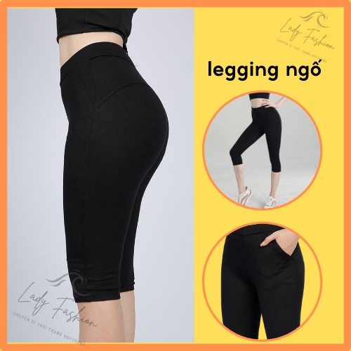 Quần Legging BIGSIZE Dáng Ngố Nâng Mông Siêu Co Giãn Chất Bền Đẹp Có Túi Trước LADY SHOP
