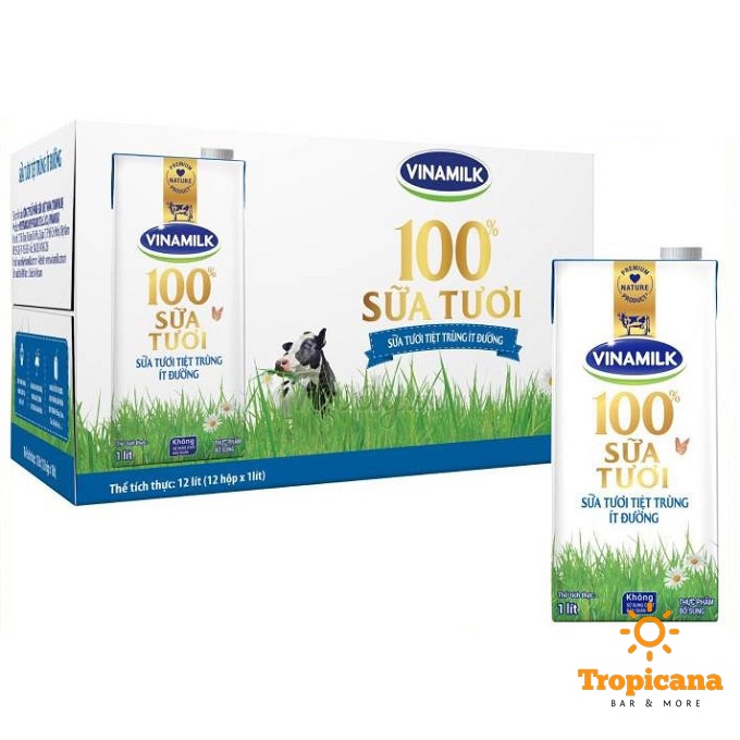 Sữa Tươi Tiệt Trùng Vinamilk 100% Có Đường (1L) - Thùng 12 Hộp