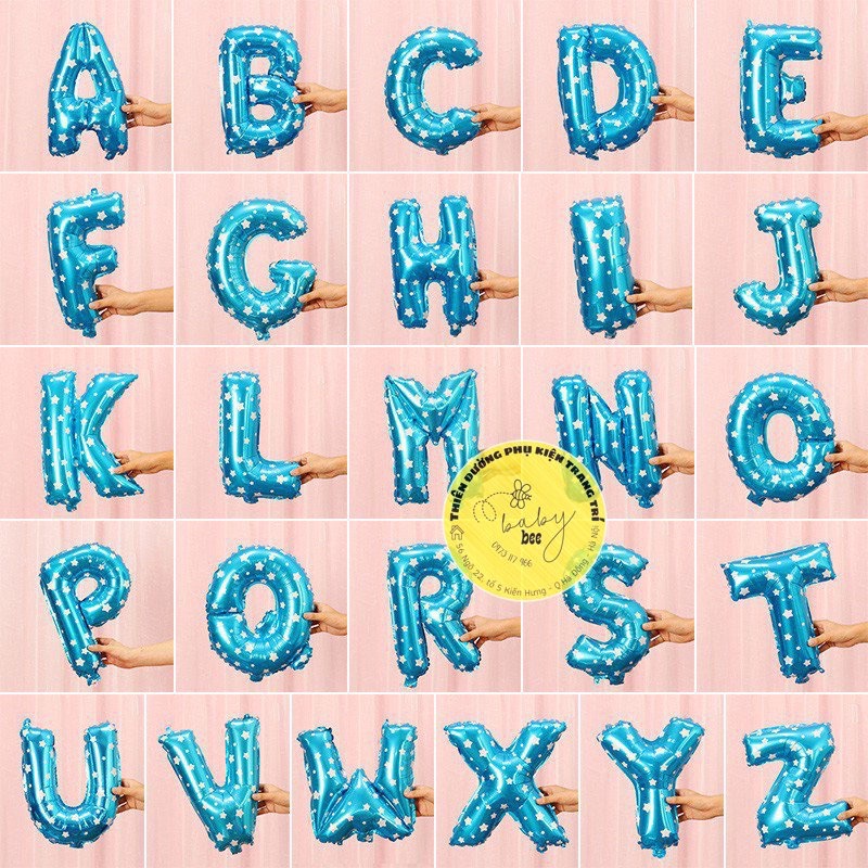 Bóng Chữ Cái Ghép Tên Theo Yêu Cầu Size 16inch