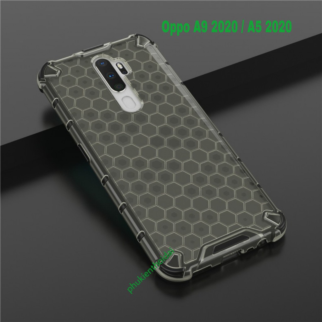 Ốp lưng Oppo A9 2020 / A5 2020 vân tổ Ong kiểu dáng UAG cao cấp