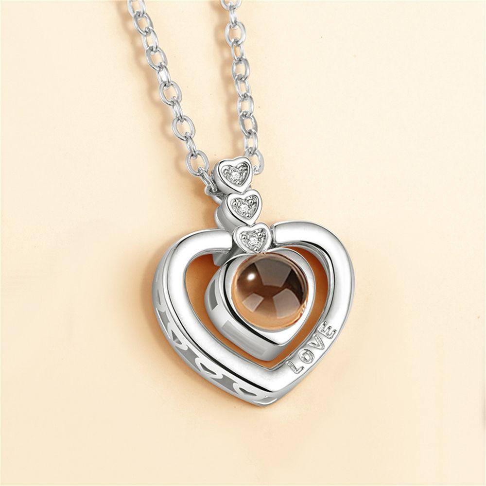 Vòng cổ Mặt Máy Chiếu Phong Cách Boho I love You Thời Trang