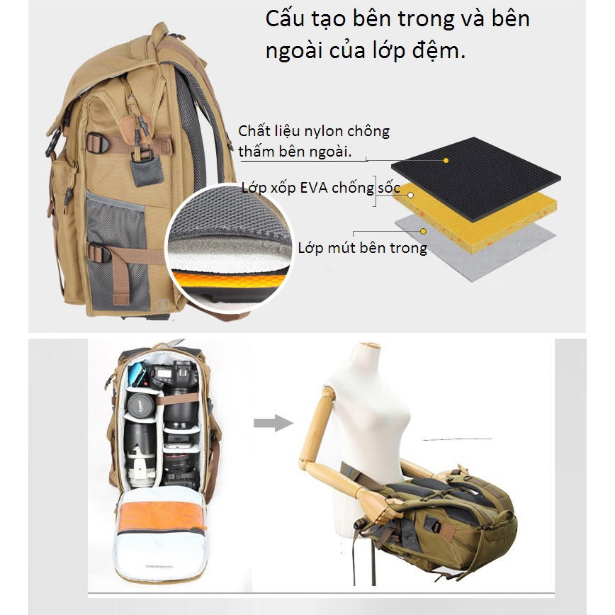 Balo máy ảnh cap cấp Winer Rover 65.