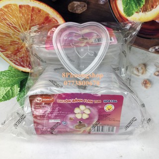 KHUÔN BÁNH FLAN TRÁI TIM CÓ NẮP HOFACO HPB106