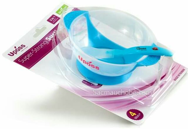 Bát ăn dặm đế hút chân không kèm thìa.