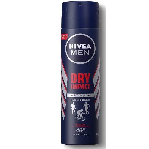 Xịt ngăn mùi NIVEA MEN Dry Impact khô thoáng (150ml)