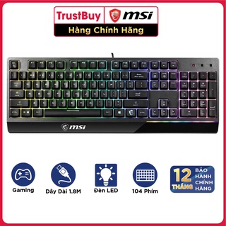 Bàn phím gaming giả cơ msi vigor gk30 đèn led rgb, dây cắm usb dài 1.8m - hàng chính hãng