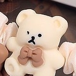 Set 2 Dây Cột Tóc Scrunchies Hình Gấu Cute Phong Cách Hàn Quốc