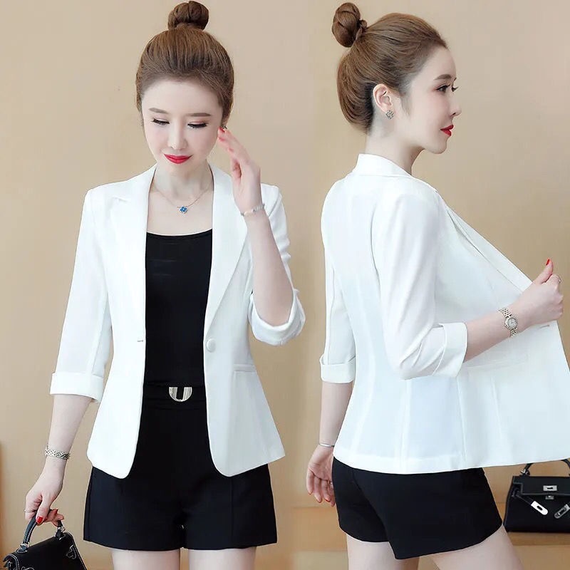 Áo khoác vest tay lửng thời trang mùa hè phong cách Hàn Quốc hàng mới dành cho bạn nữ 2021