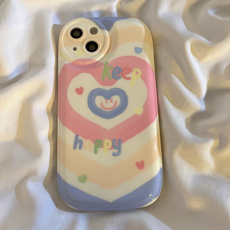 Ốp Điện Thoại Họa Tiết Trái Tim Màu Hồng / Xanh Dương Cho iPhone 12 13 11 Pro Max X Xs Max Xr hjgf