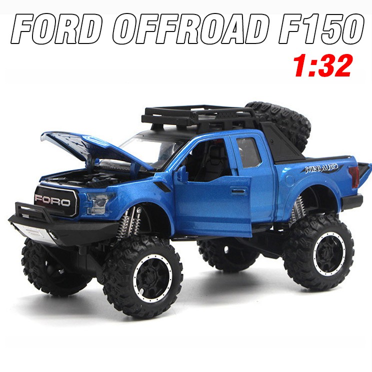 Mô hình xe bán tải Ford Offroad F150 tỉ lệ 1:32 xe ô tô đồ chơi trẻ em bằng hợp kim nhựa có âm thanh và đèn