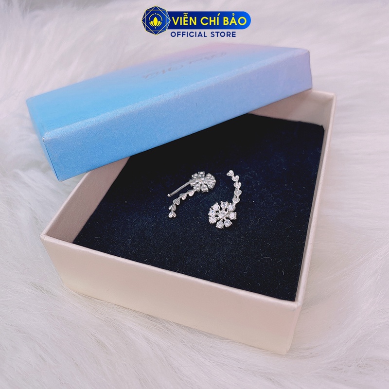 Bông tai bạc nữ Star Flower chất liệu bạc 925 thời trang phụ kiện trang sức nữ thương hiệu Viễn Chí Bảo B400094