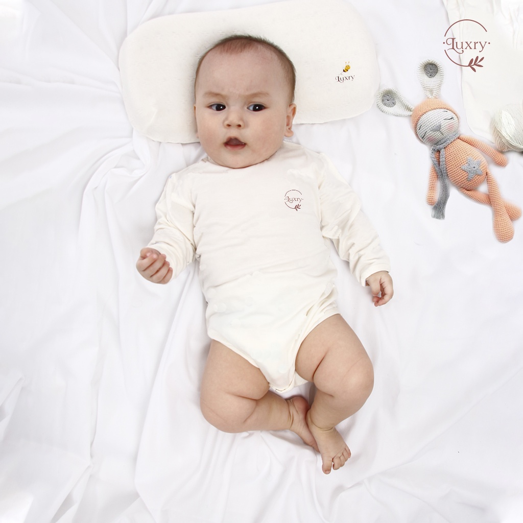 Body chip cho bé dài tay trắng trơn và họa tiết khí cầu từ sơ sinh đến 12 tháng