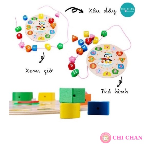 Combo 6 món đồ chơi gỗ montessori rèn luyện kỹ năng phát triển trí tuệ - Chi chan 008