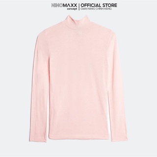 N&M Áo thun nữ cổ cao tay dài chất poly pha cotton 1811011