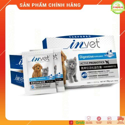 Men vi sinh InVet Active Probiotics 5g-USA ️ FREESHIP ️ Hộp 5 gói,men hỗ trợ tiêu hóa, chăm sóc chó mèo, tăng đề kháng