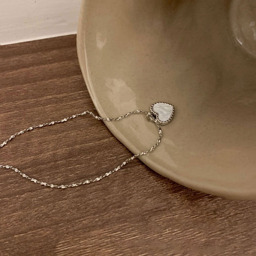 Dây Chuyền Mặt Trái Tim Đính Hạt Ngọc Trai Sang Trọng Cổ Điển Dành Cho Nữ