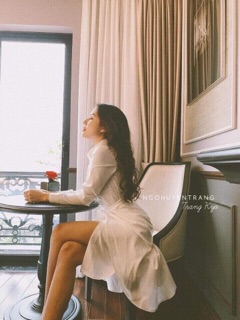 Đầm sơ mi xoắn eo