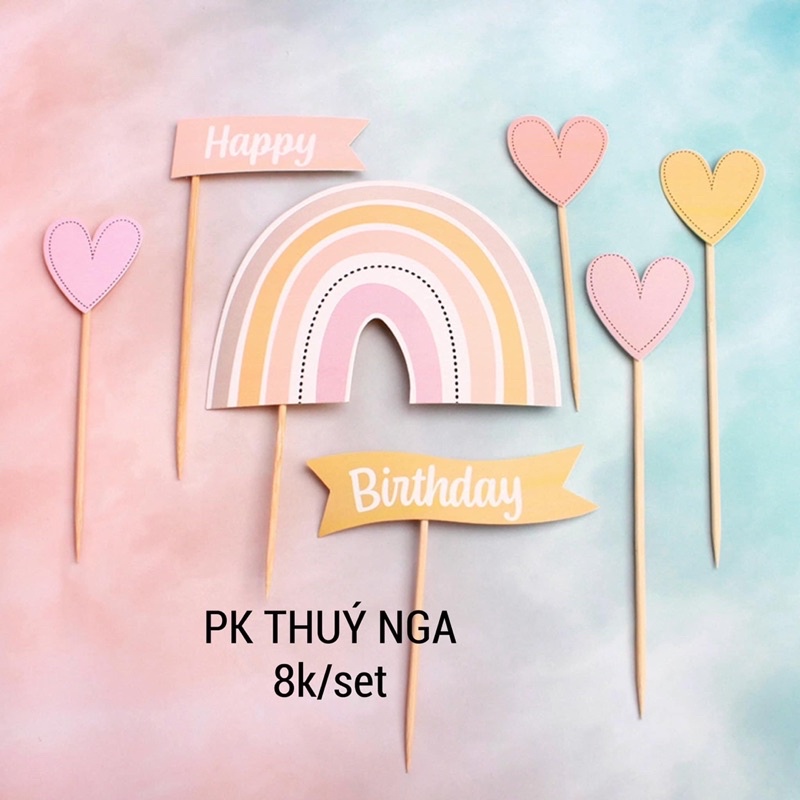 5 Combo 2 Set Cầu Vồng HPBD + Tim