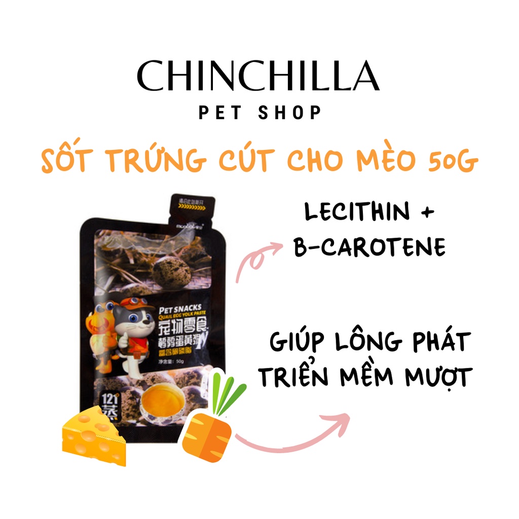 Sốt trứng cút cà rốt phô mai cho mèo Monbab gói 50g- bổ sung protein, vitamin giúp mèo mọc lông mềm mượt, giảm rụng lông