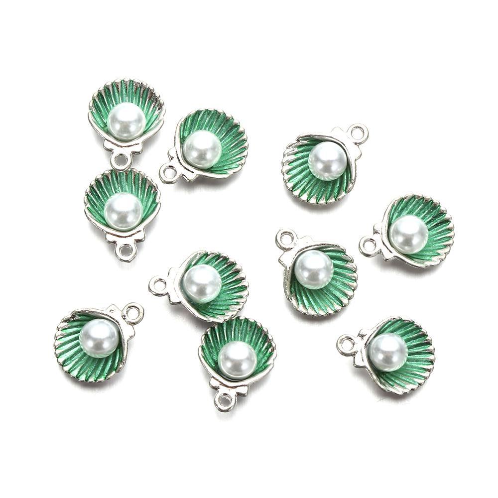 Set 10 Mặt Vòng cổ Hình Vỏ Sò 12x15mm