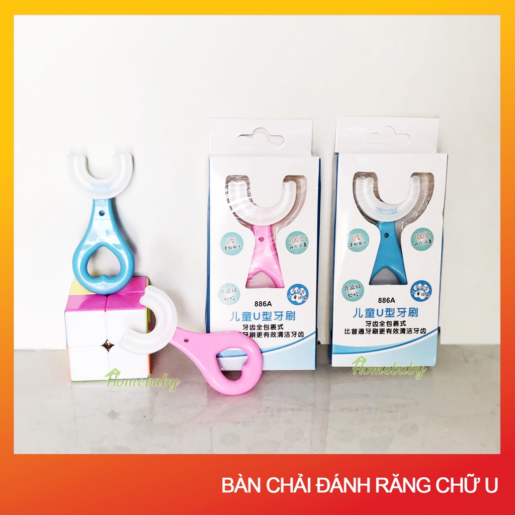 BÀN CHẢI ĐÁNH RĂNG chữ U silicone siêu mềm cho bé từ 2-6 tuổi