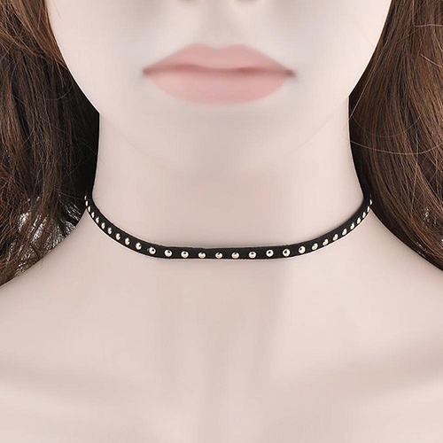 Vòng cổ choker đinh tán kiểu dáng cổ điển cho nữ