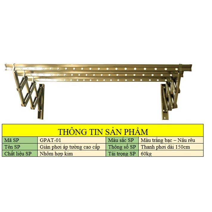 Giàn phơi đồ áp tường