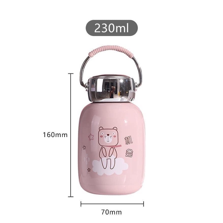 Bình nước giữ nhiệt cute mini lõi inox SUS 304, bình đựng nước nóng giữ nhiệt tốt đáng yêu