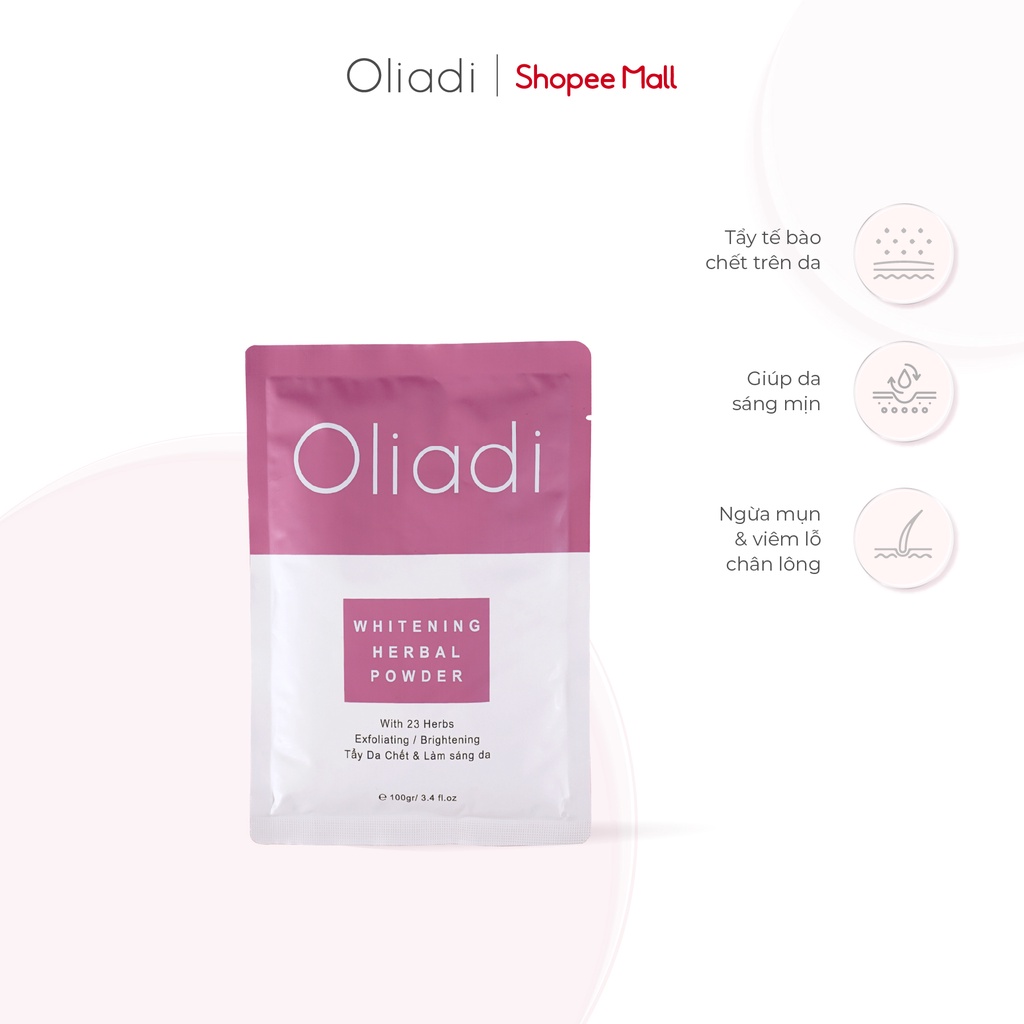 01 Bột tắm trắng 23 vị thảo mộc Oliadi 100g