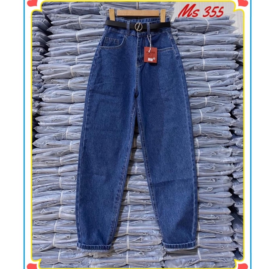 Quần Baggy Jean Nữ Trơn Basic Chất Bò Dày Dặn 4 màu Đen, Trắng và Xanh Dễ Mặc Dễ Phối