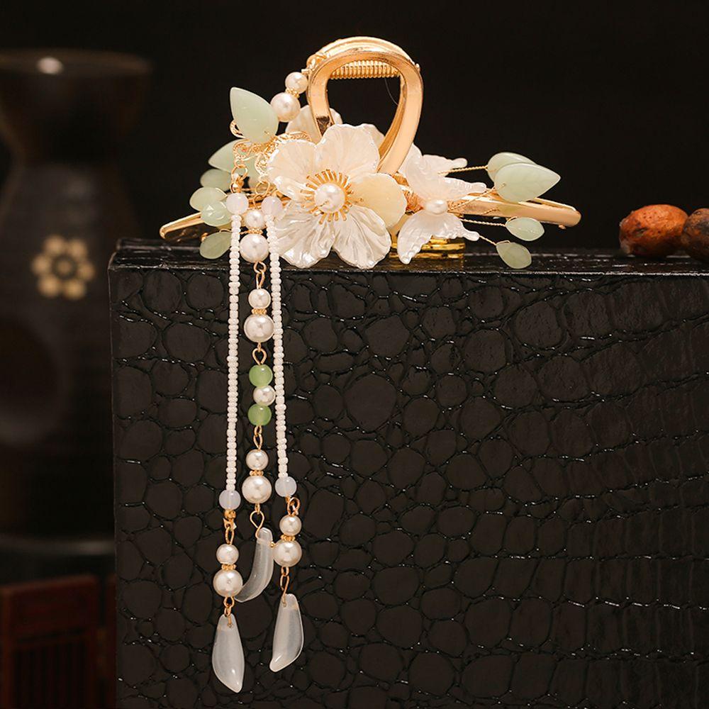Kẹp Tóc Dạng Tua Rua Bằng Kim Loại Họa Tiết Hình Học Phong Cách Vintage Thanh Lịch