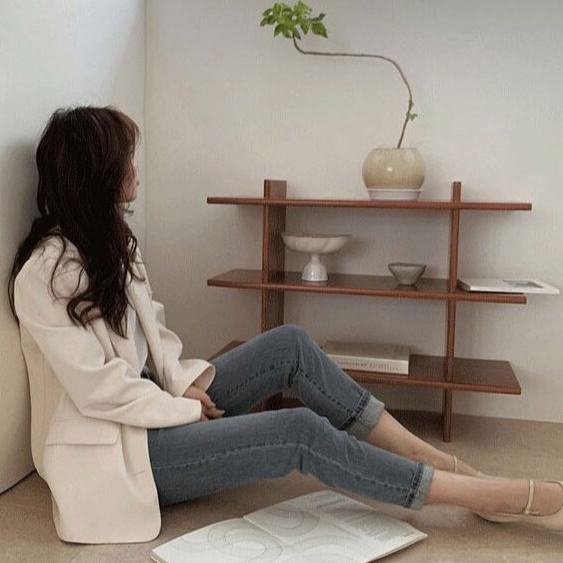 Áo Khoác Vest Dáng Rộng Màu Trắng Thời Trang Thu Đông Phong Cách Hàn Quốc Cho Nữ Blazer