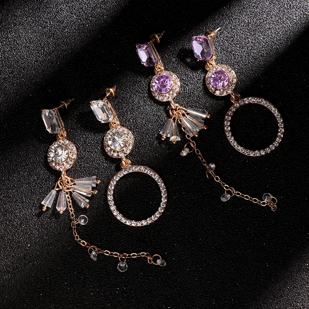 Khuyên tai chuỗi không đối xứng phong cách cổ điển